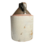 Antique Early Southern Stoneware Whiskey Jug Albany Slip Glaze Monogram Crock