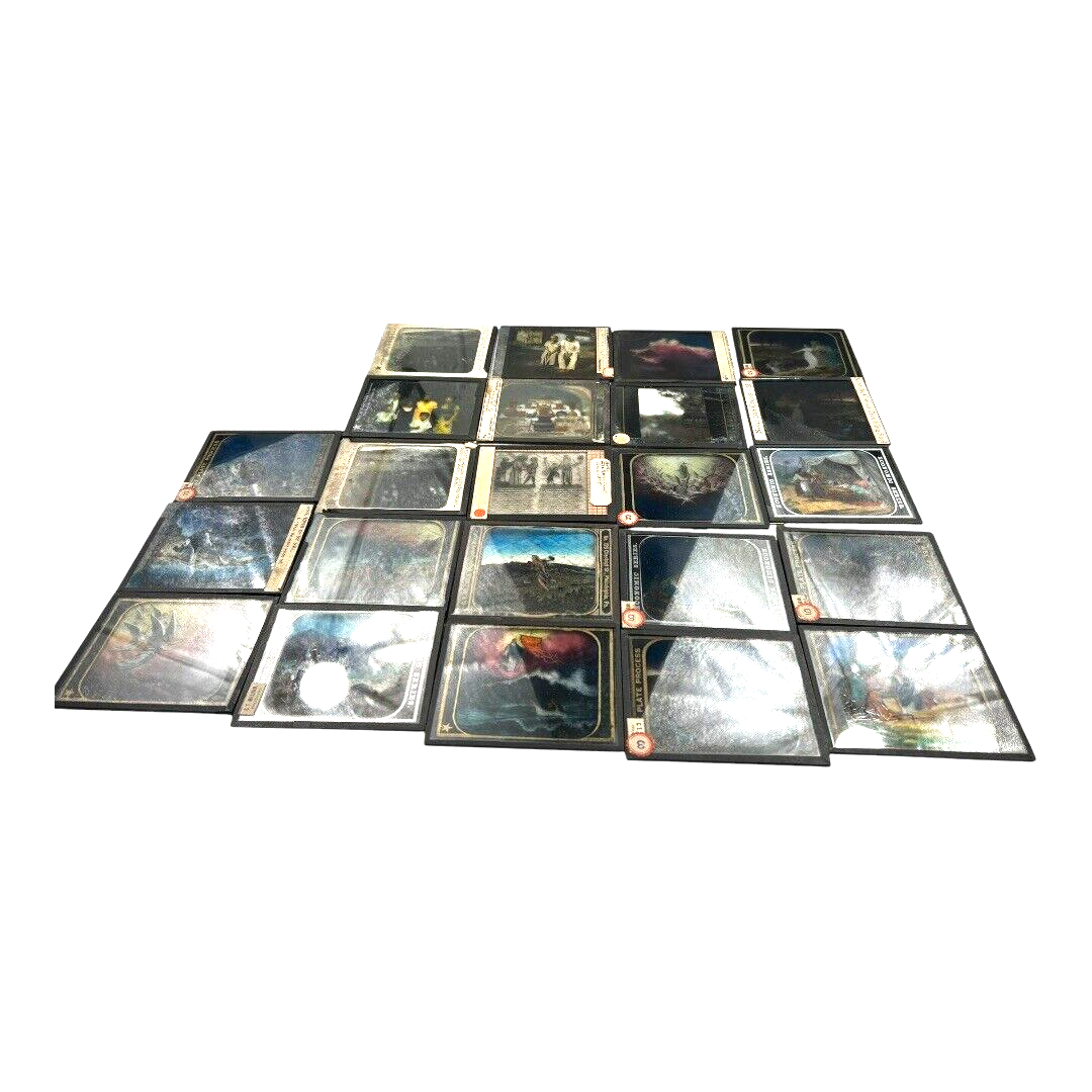 Antique Methodist Missionary Magic Lantern Biblical Slides with Case