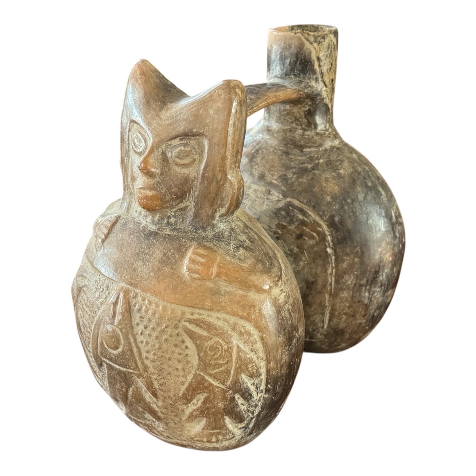Pre-Columbian West Mexico Colima Double Chamber Effigy Vessel - Anthropomorphic