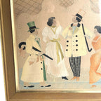 Antique African American Needlework Textile Cloth Picture