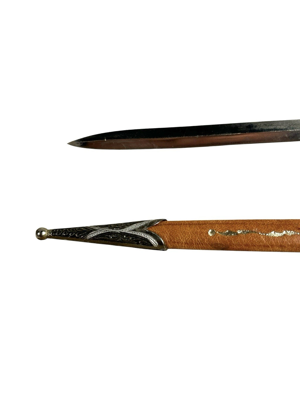 Vintage Toledo Spain Gold Silver Enamel Rapier Dagger Knife Letter Opener