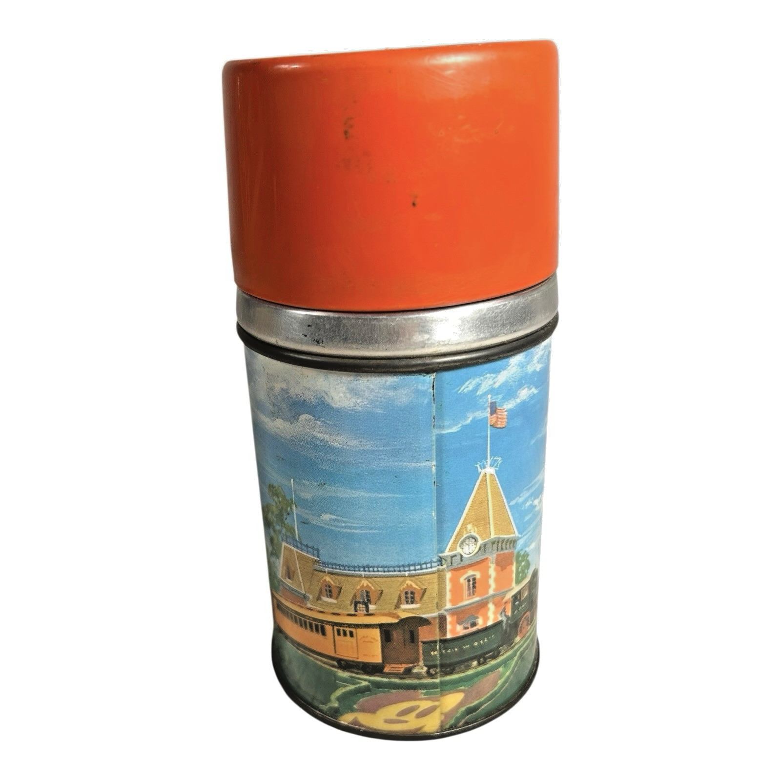Vintage 1960 Aladdin Disneyland Metal Lunch Box & Thermos Set
