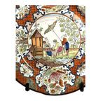Antique Pearlware Cabinet Plate in Apothecary or Parasol Chinoserie Pattern