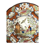 Antique Pearlware Cabinet Plate in Apothecary or Parasol Chinoserie Pattern
