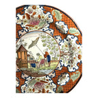 Antique Pearlware Cabinet Plate in Apothecary or Parasol Chinoserie Pattern