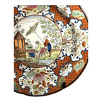 Antique Pearlware Cabinet Plate in Apothecary or Parasol Chinoserie Pattern