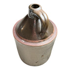 Antique Early Southern Stoneware Whiskey Jug Albany Slip Glaze Monogram Crock