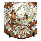 Antique Pearlware Cabinet Plate in Apothecary or Parasol Chinoserie Pattern