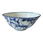 Antique 1800s Asian Chinese Blue and White Porcelain Rice Bowl