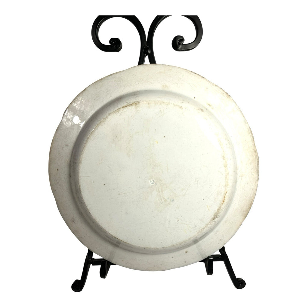 Antique Pearlware Cabinet Plate in Apothecary or Parasol Chinoserie Pattern