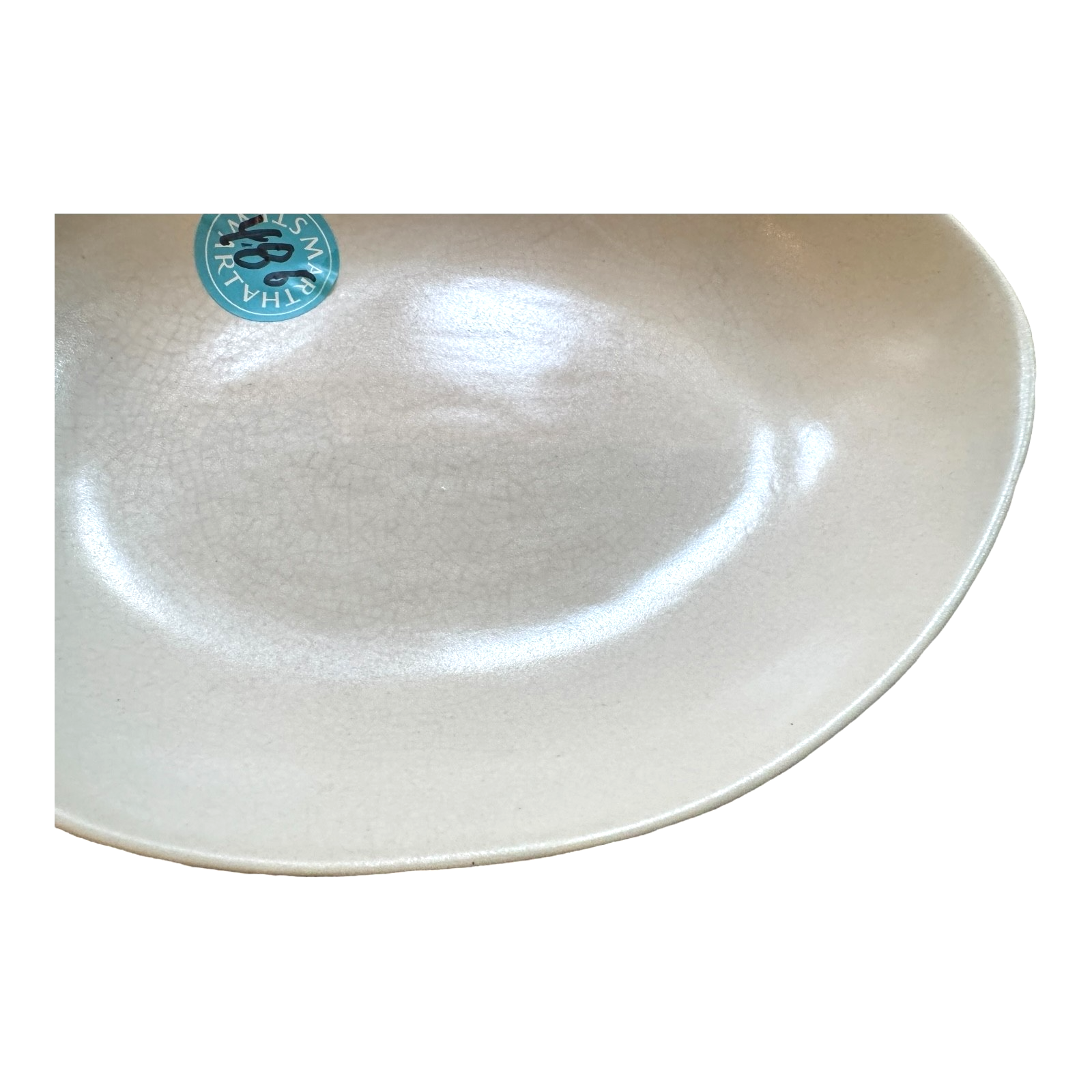 Vintage Cream Glazed Pottery Serving Platter - Martha Stewart Prop Library