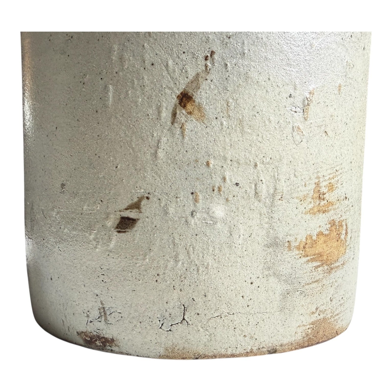 Antique Early Southern Stoneware Whiskey Jug Albany Slip Glaze Monogram Crock
