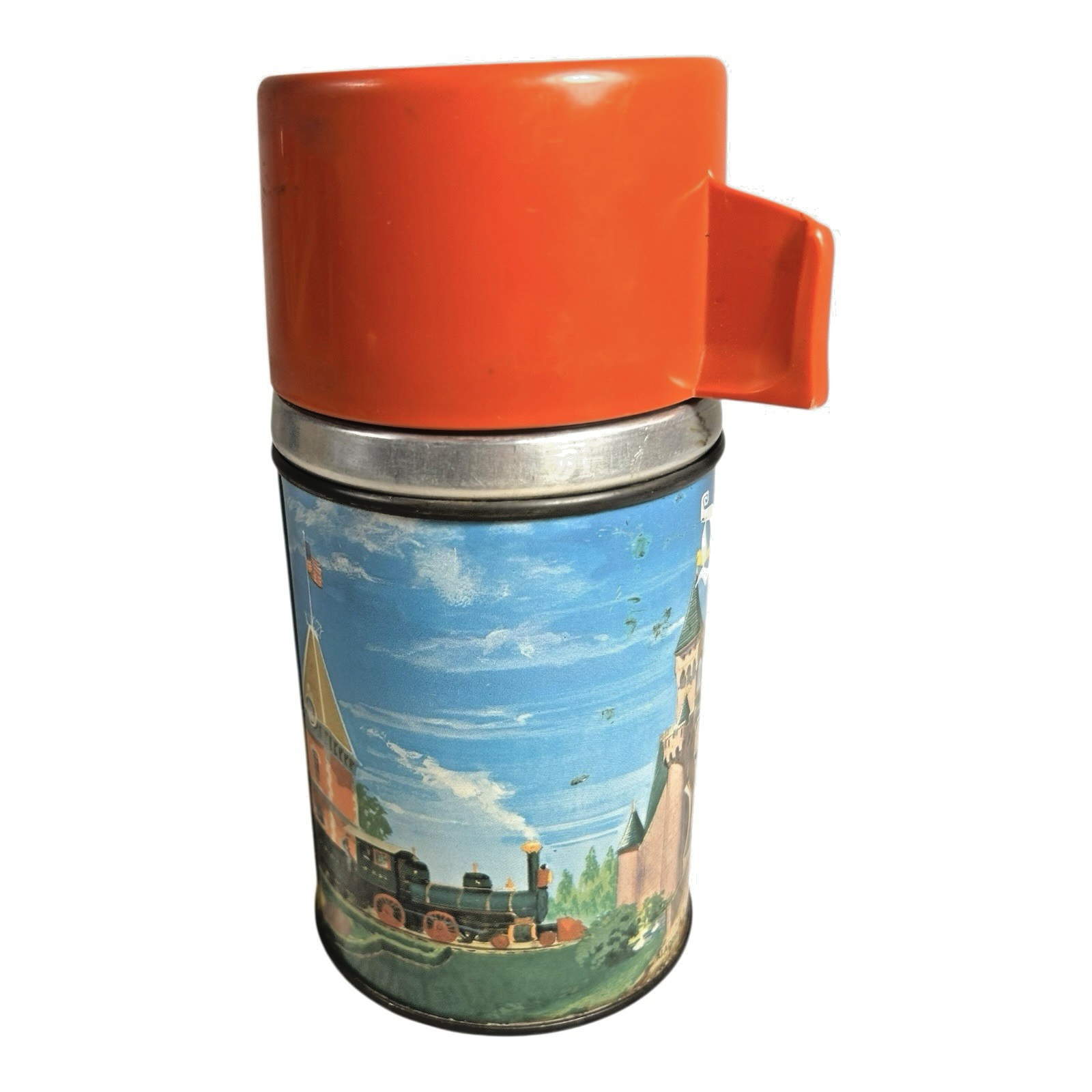 Vintage 1960 Aladdin Disneyland Metal Lunch Box & Thermos Set