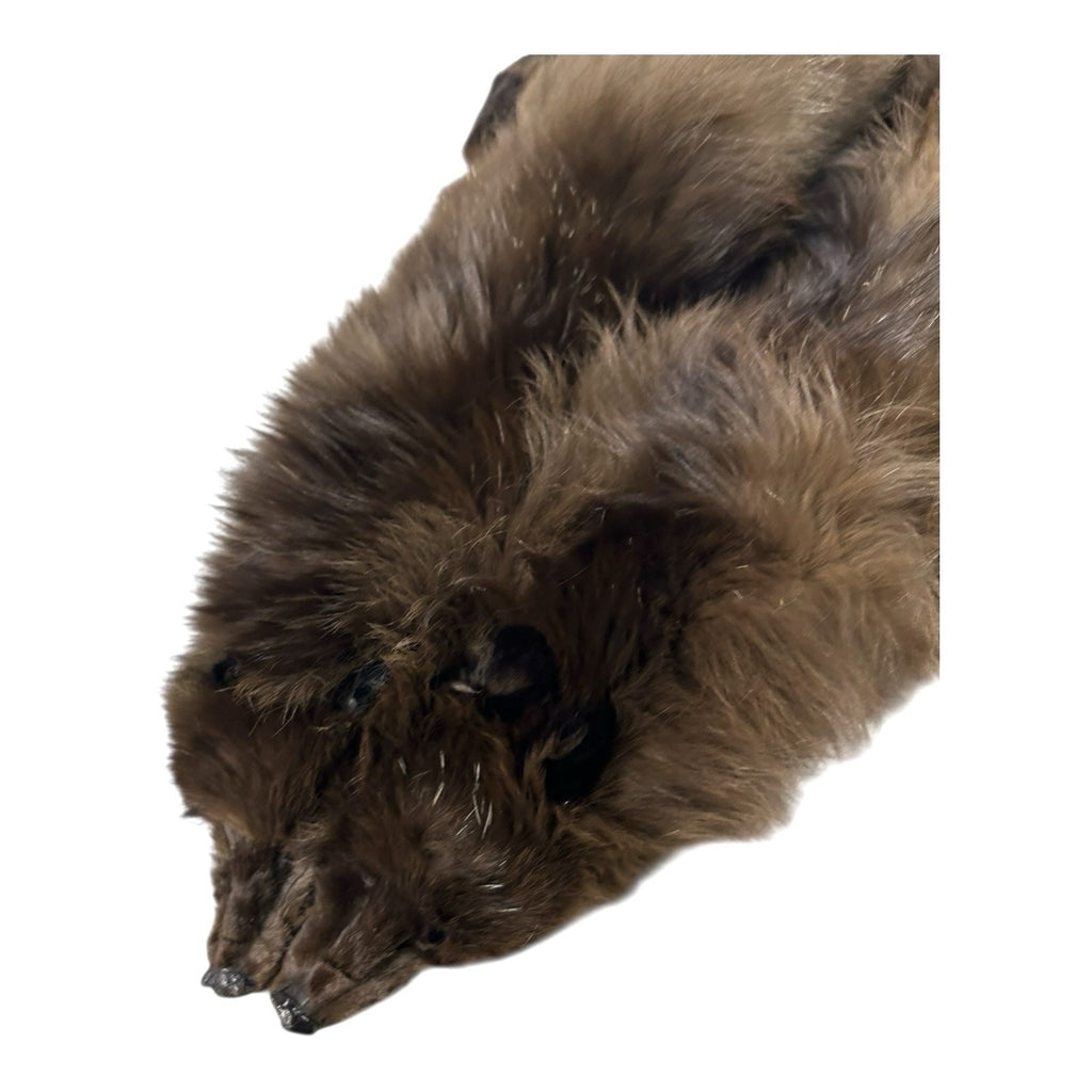 Vintage 1930's Full Mink Fur 2 Pelt Stole Scarf with Heads, Tails & Feet