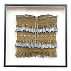 Vintage Native American Apache Deer Hide Dance Kilt with Cones Conchas - Framed