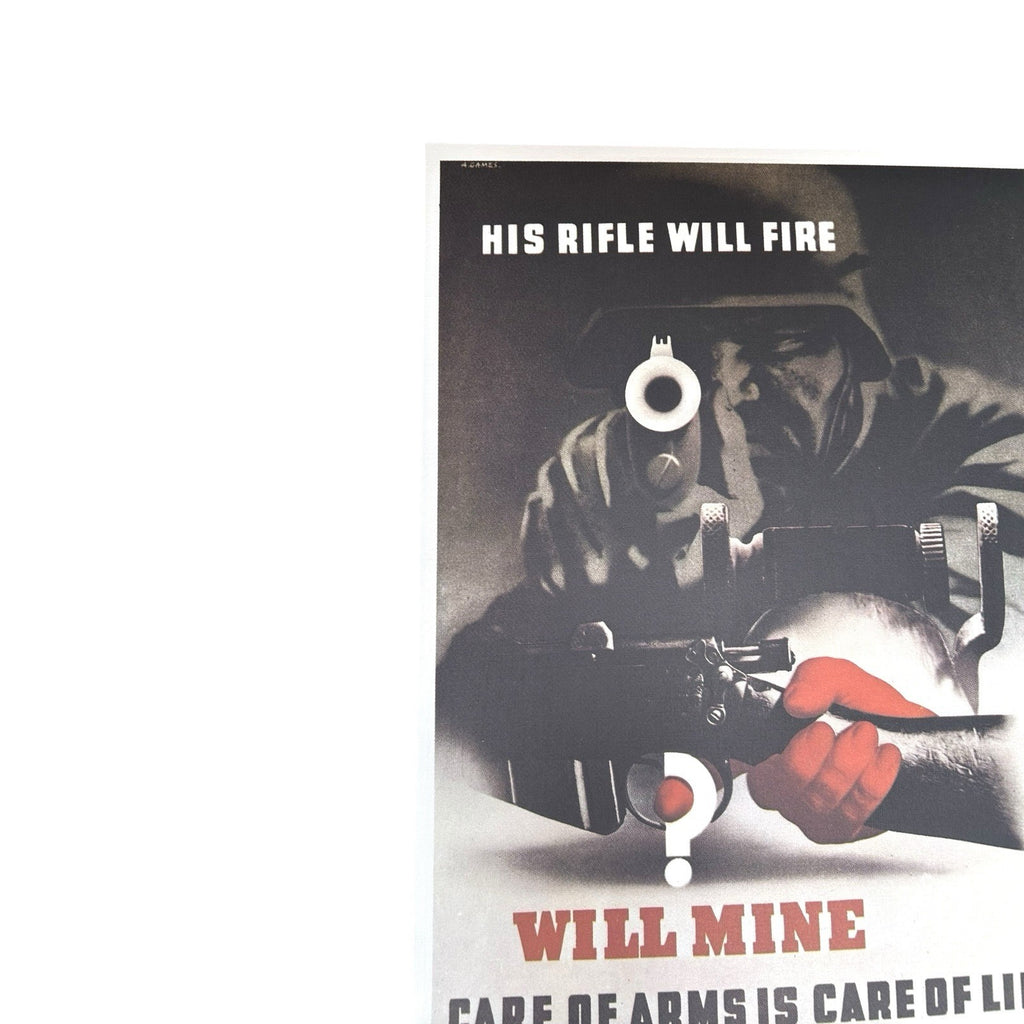 Vintage Giclee of British WW2 Poster Care of Arms by Abram Games