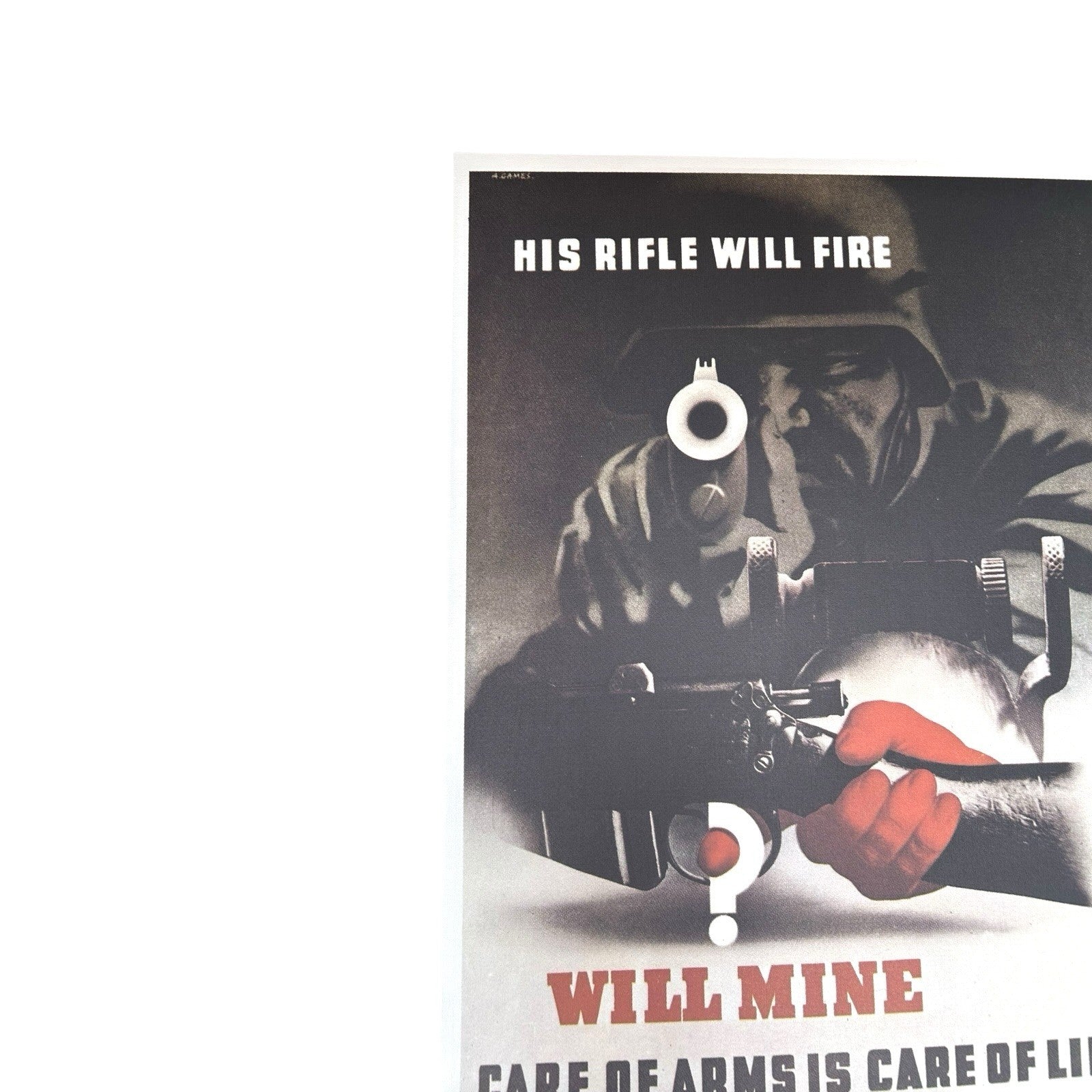 Vintage Giclee of British WW2 Poster Care of Arms by Abram Games