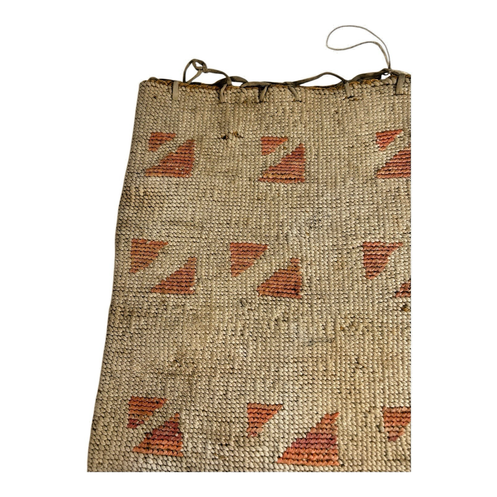 Antique Native American Nez Perce Corn Husk Woven Flat Bag