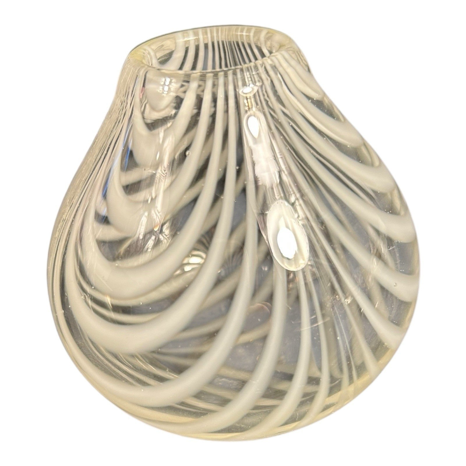 Vintage Handblown Tear Drop Swirl Design Art Glass Vase - Signed, Maija Carlson