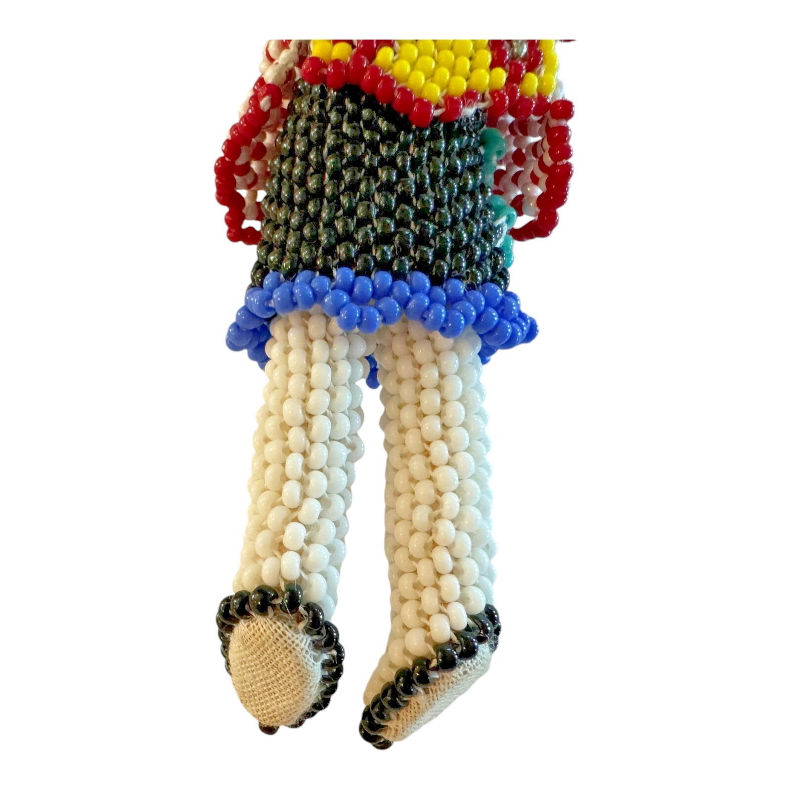 Vintage Zuni Native American Beaded Doll Fetish Ornament, Signed & COA