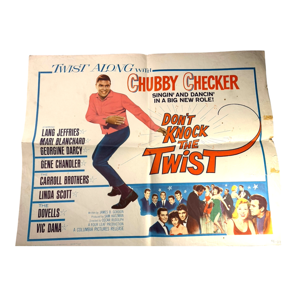 Vintage 1962 Chubby Checker Authentic Don't Knock The Twist Movie Poster