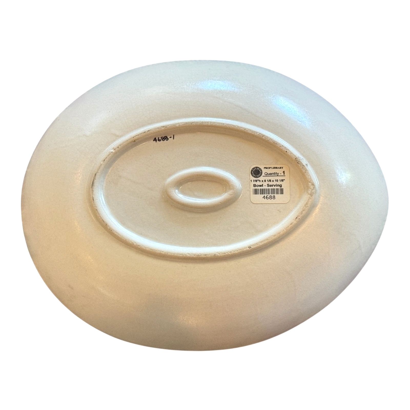 Vintage Cream Glazed Pottery Serving Platter - Martha Stewart Prop Library