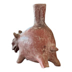 Antique Pre-Columbian Colima Pottery Zoomorphic Dog Effigy Vessel, West Mexico