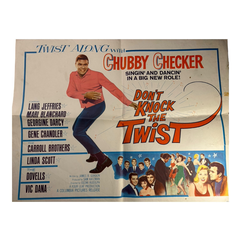 Vintage 1962 Chubby Checker Authentic Don't Knock The Twist Movie Poster