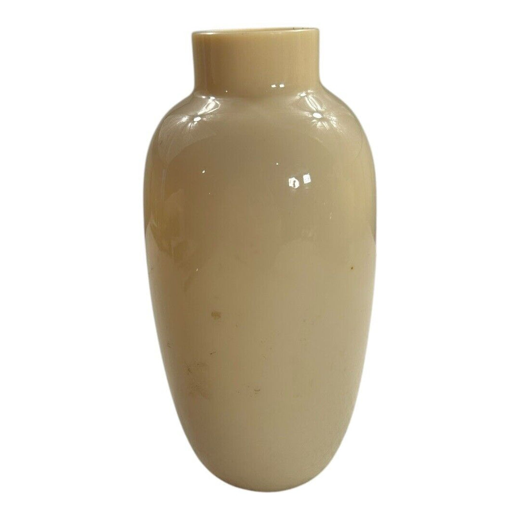 Antique Hand Painted Opaline Floral Handblown Glass Vase