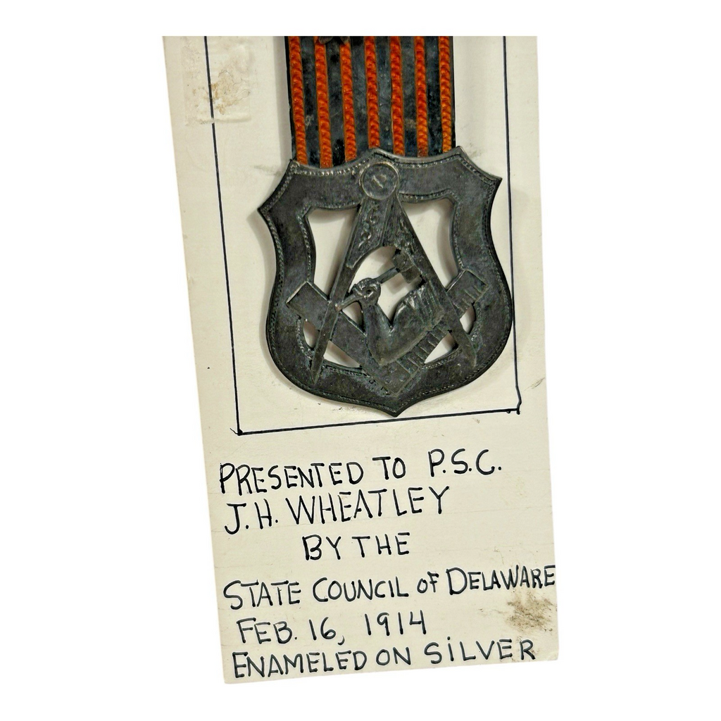 Antique Jr Order United American Mechanics Sterling Silver Medal Badge