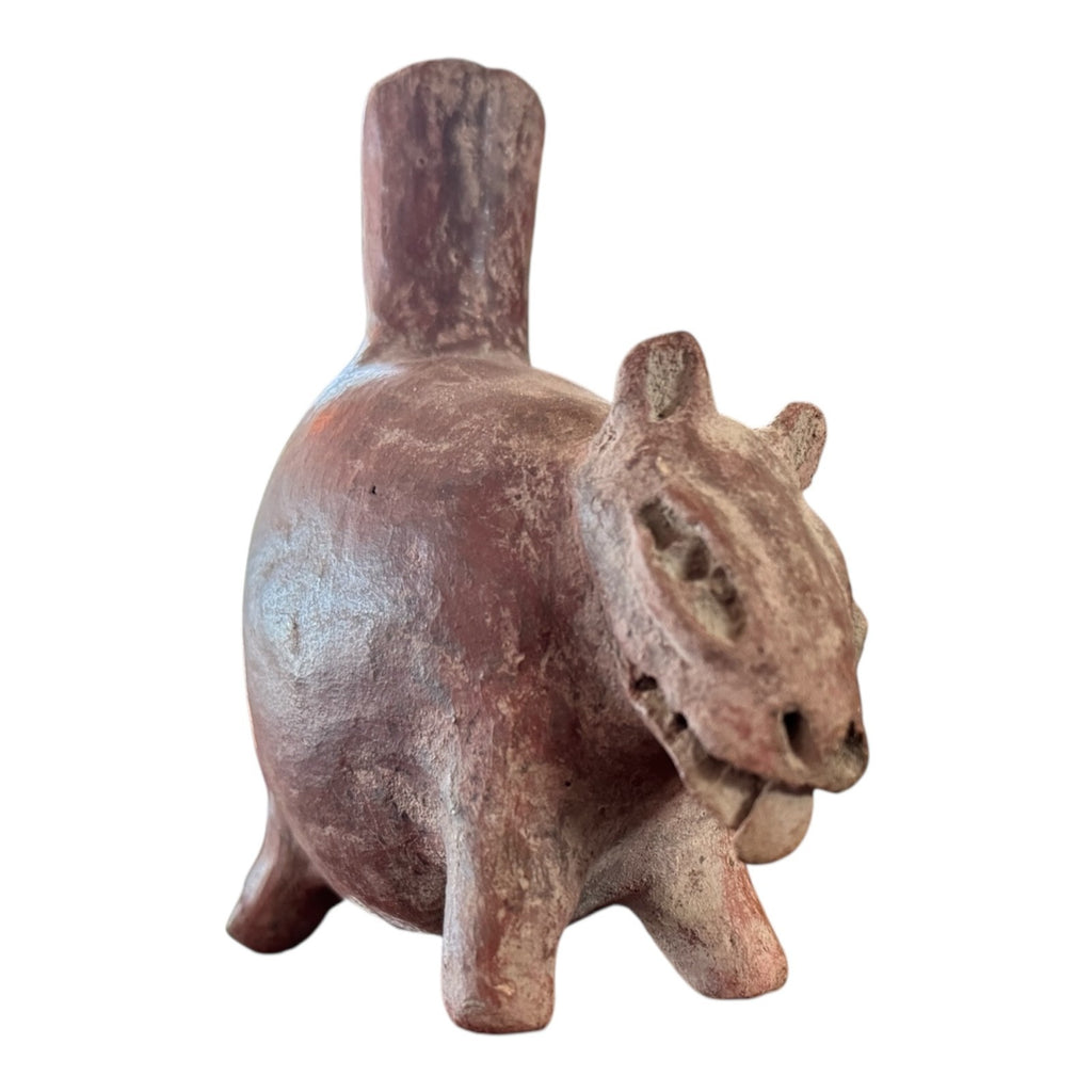 Antique Pre-Columbian Colima Pottery Zoomorphic Dog Effigy Vessel, West Mexico
