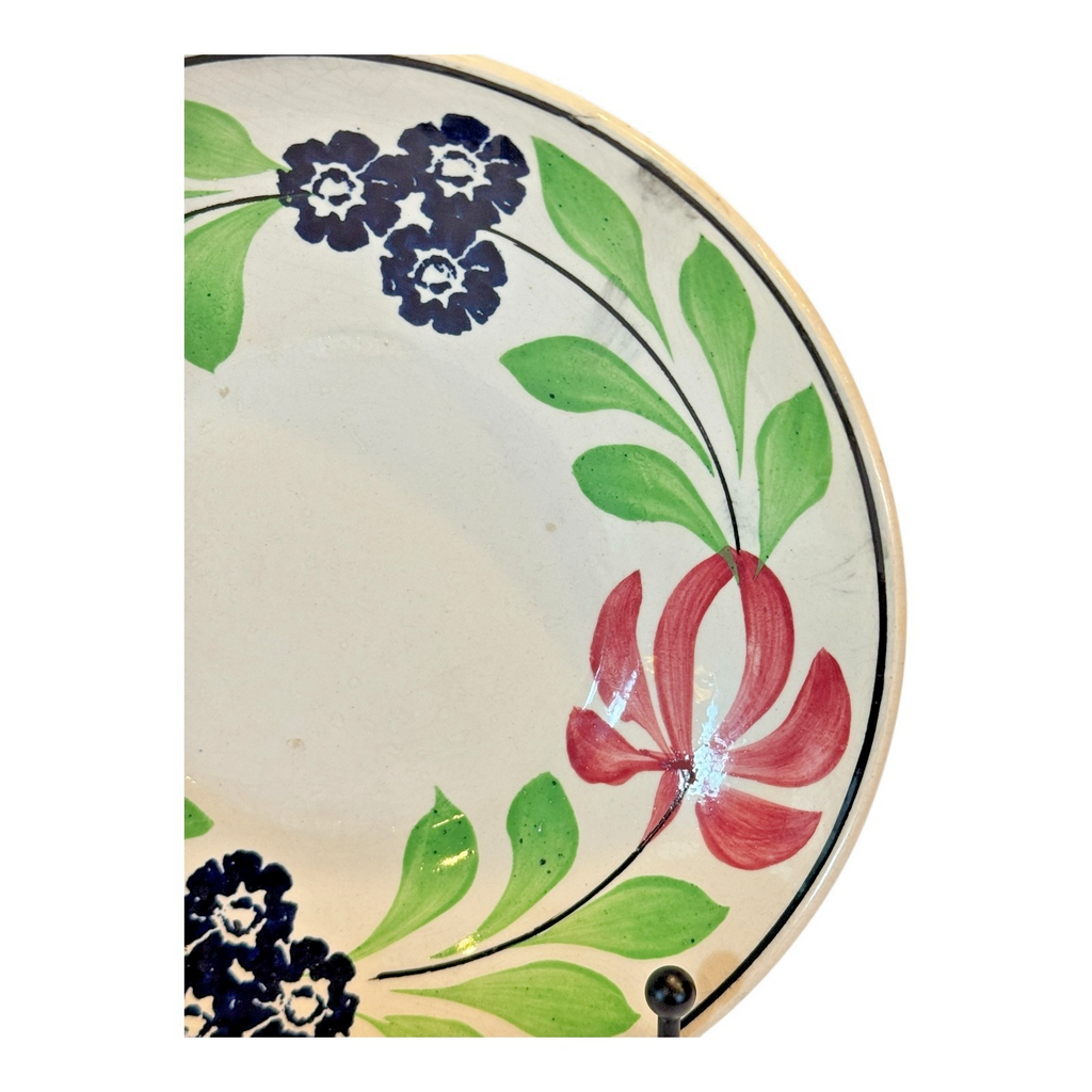 Antique Staffordshire Pearlware Hand-Painted Floral Cup & Saucer