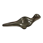 Vintage Native American Santa Clara Blackware Pottery Bird Figurine - Signed
