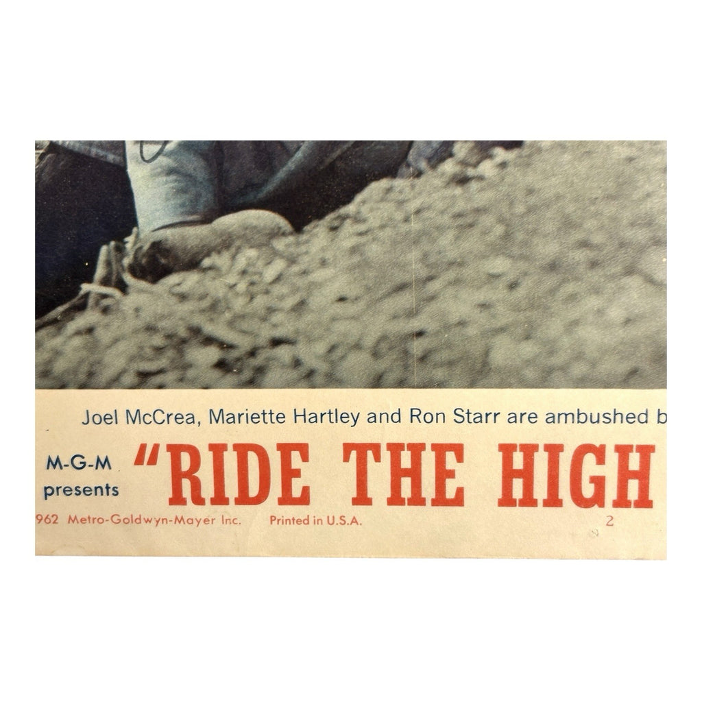 Vintage Original Lobby Card Ride the High Country - Signed by Joel McCrea