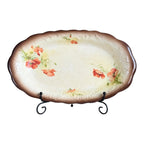Antique Warwick China Hand Painted Poppy Oval Serving Platter