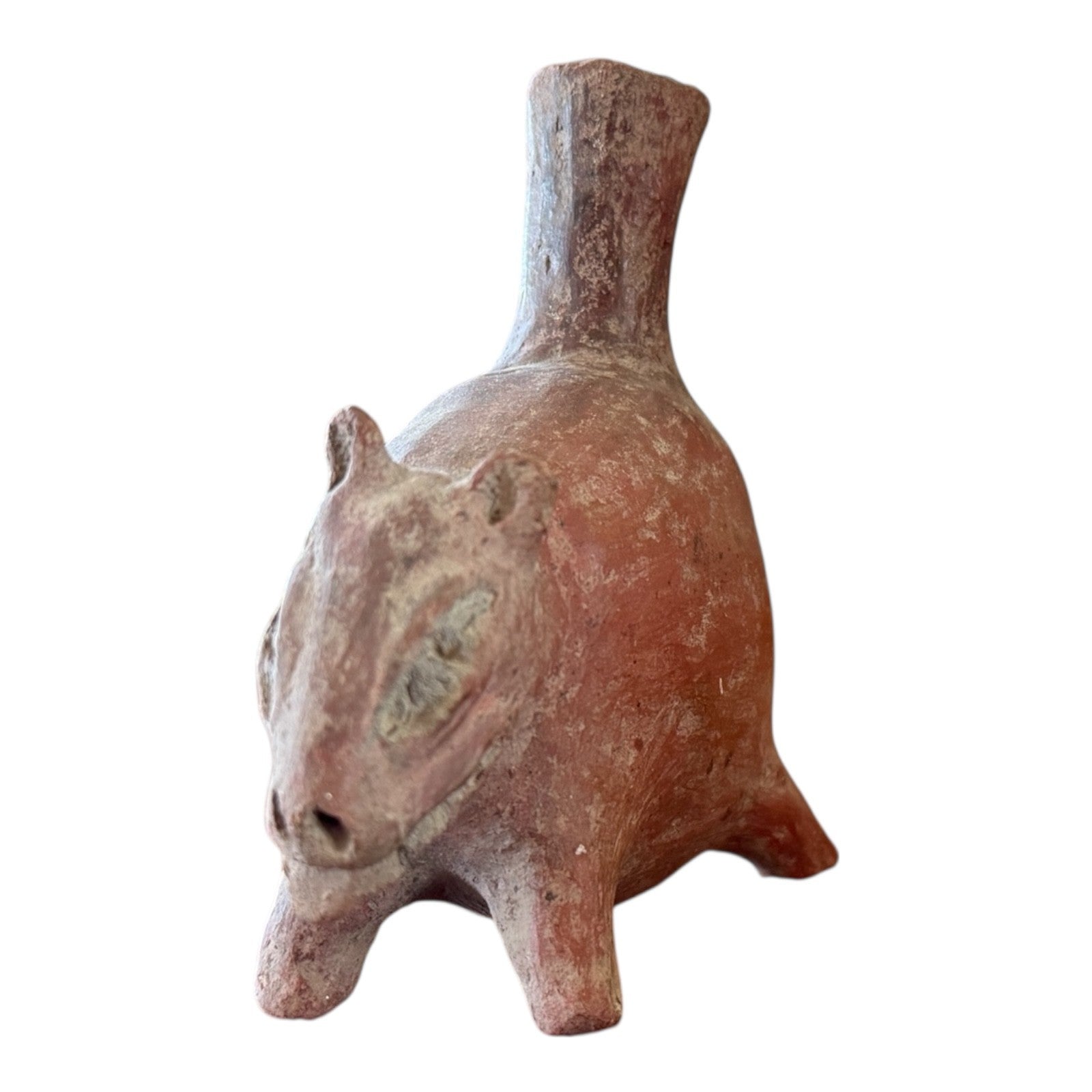 Antique Pre-Columbian Colima Pottery Zoomorphic Dog Effigy Vessel, West Mexico