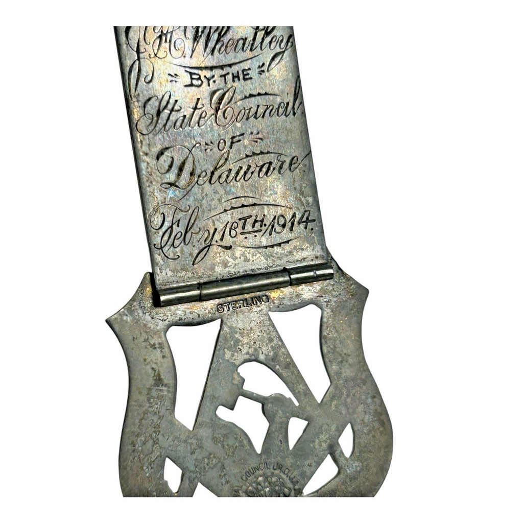 Antique Jr Order United American Mechanics Sterling Silver Medal Badge