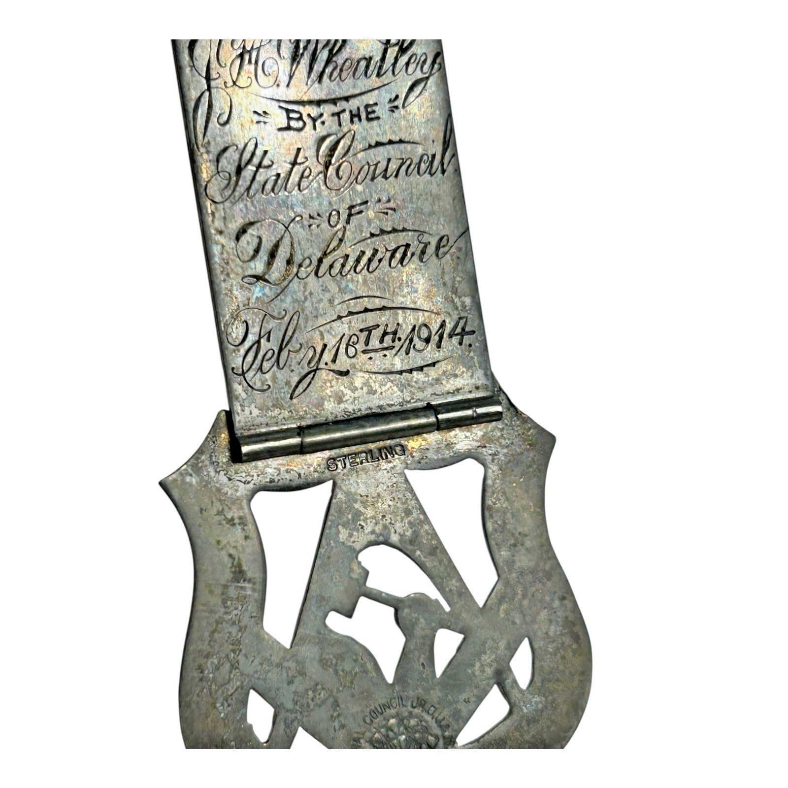 Antique Jr Order United American Mechanics Sterling Silver Medal Badge
