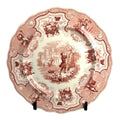 Antique William Adams & Sons Red Transferware Plate  in Seasons Pattern