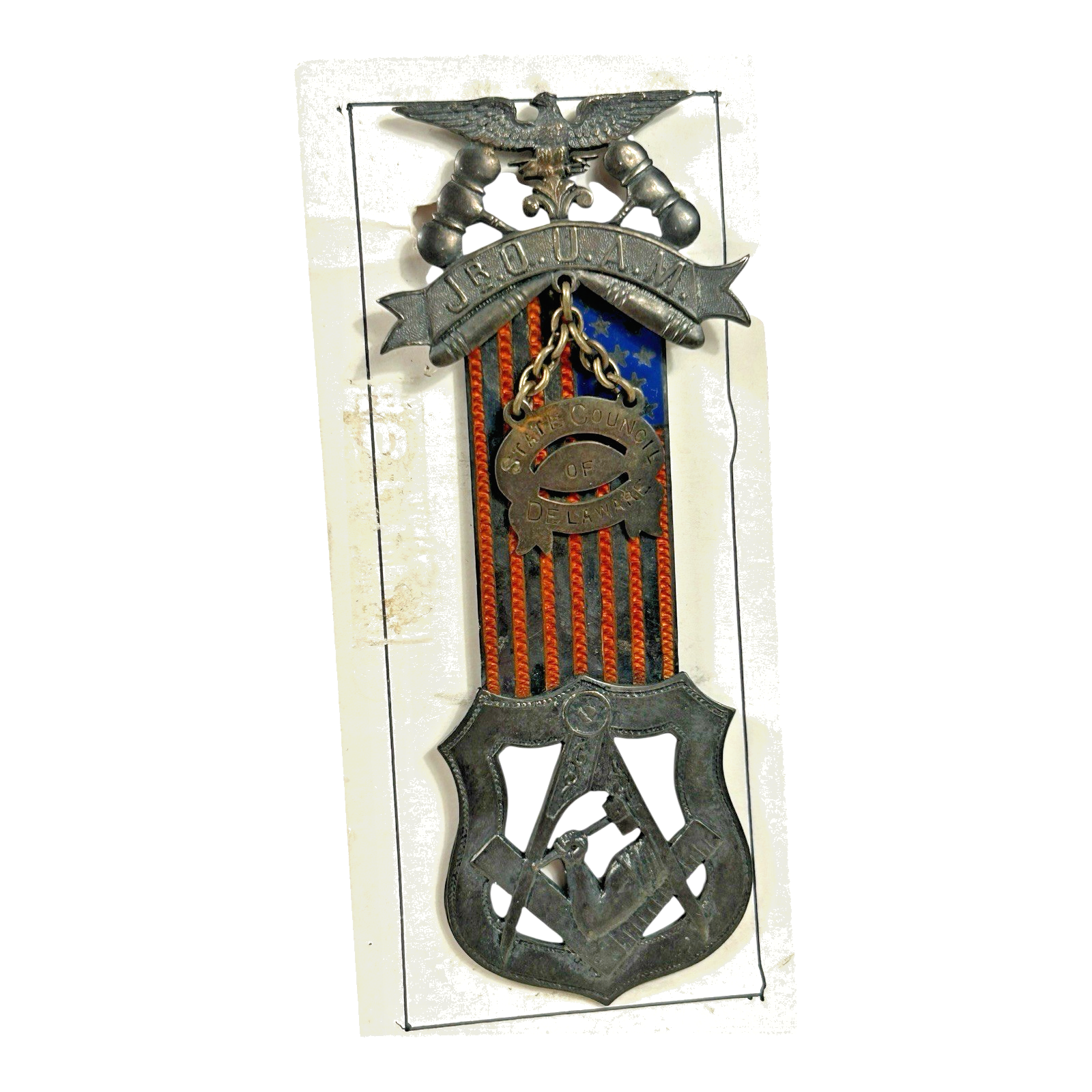 Antique Jr Order United American Mechanics Sterling Silver Medal Badge