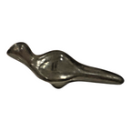 Vintage Native American Santa Clara Blackware Pottery Bird Figurine - Signed