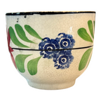 Antique Staffordshire Pearlware Hand-Painted Floral Cup & Saucer