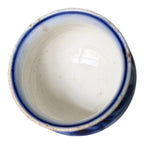 Antique Flow Blue Pottery Hand Painted Floral Jardiniere Cache Pot Bowl