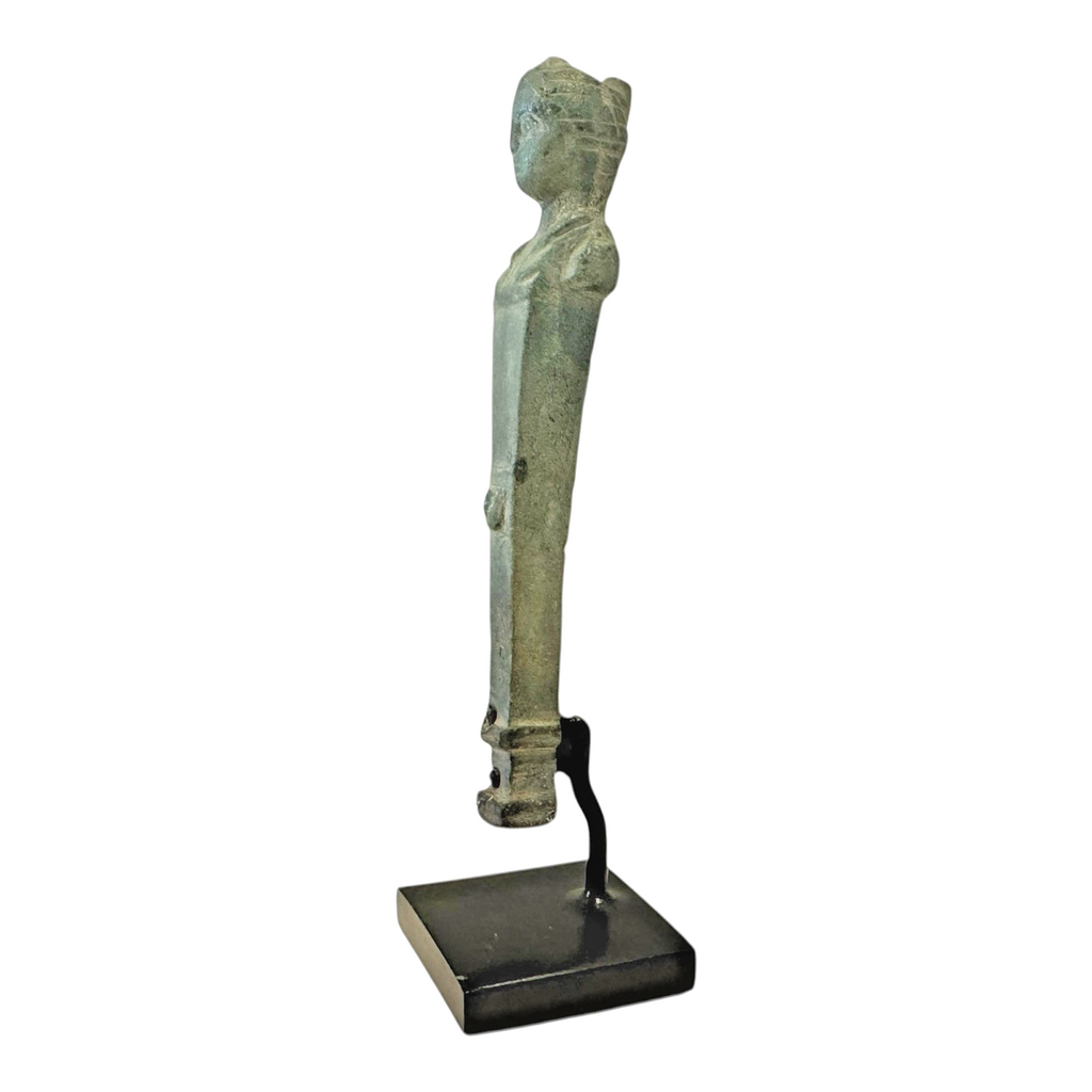 Ancient Roman Bronze Herm Figure - Classical Male Sculpture on Stand