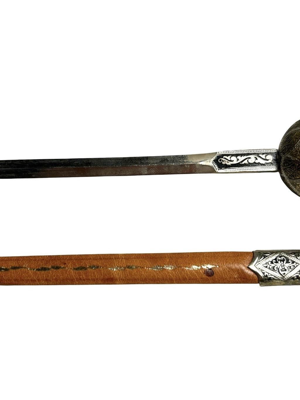 Vintage Toledo Spain Gold Silver Enamel Rapier Dagger Knife Letter Opener