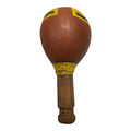 Vintage Native American Painted Gourd Rattle with Wood Handle & Feathers
