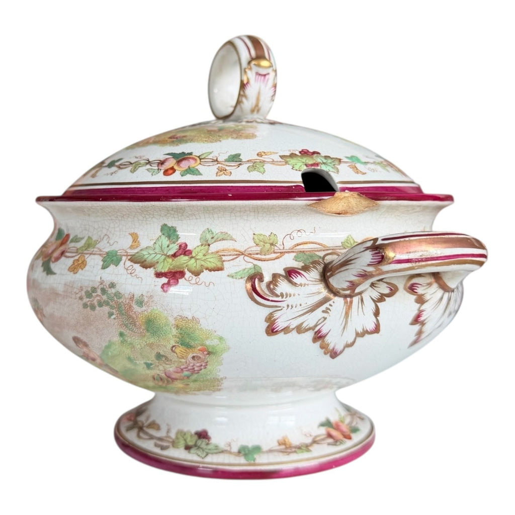 Antique Victorian Cherub Scenic Covered Tureen