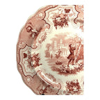 Antique William Adams & Sons Red Transferware Plate  in Seasons Pattern