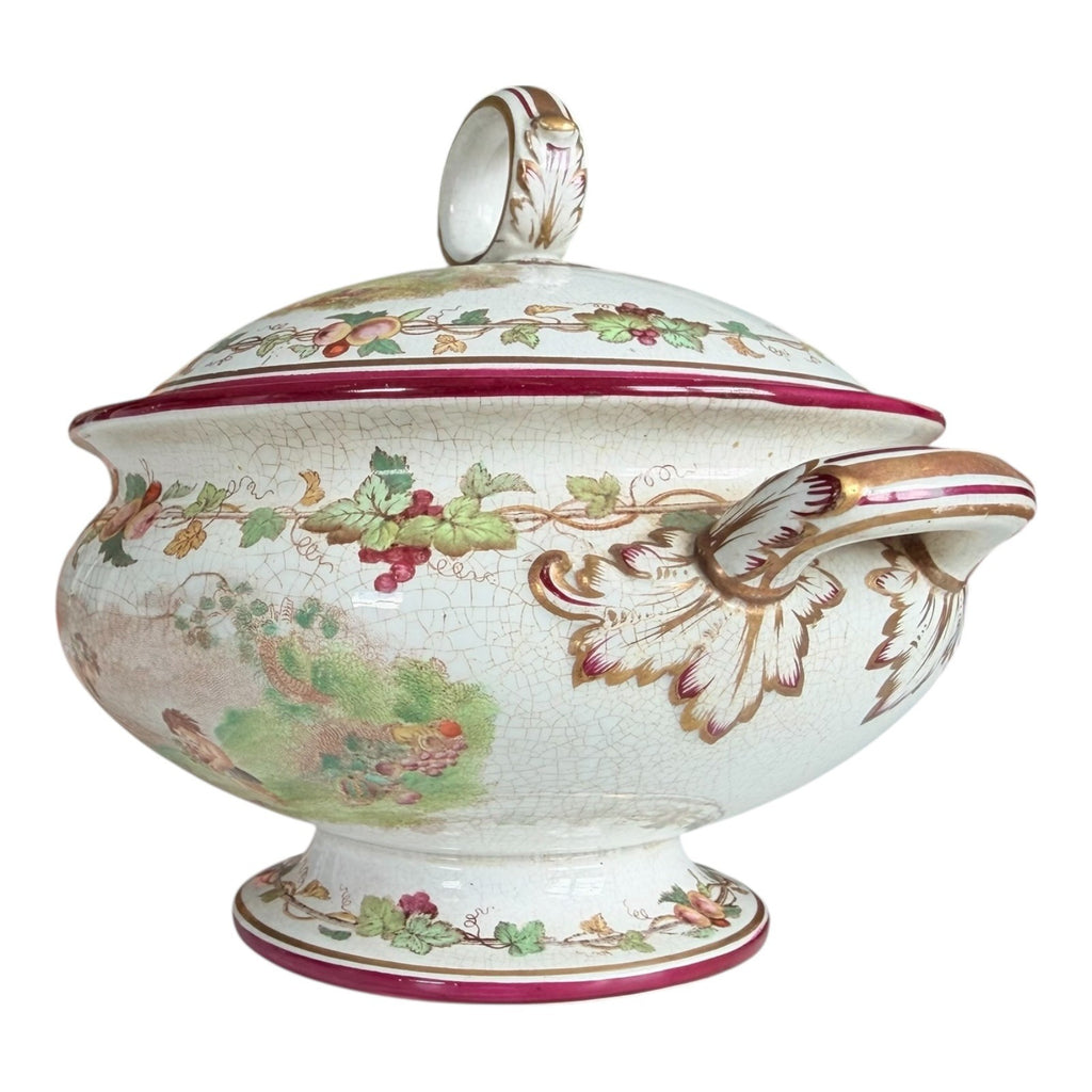Antique Victorian Cherub Scenic Covered Tureen