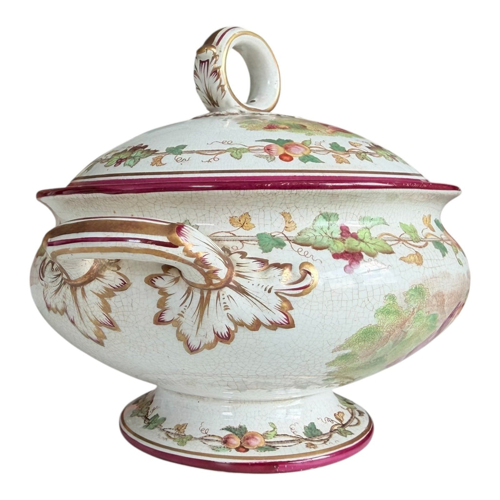 Antique Victorian Cherub Scenic Covered Tureen